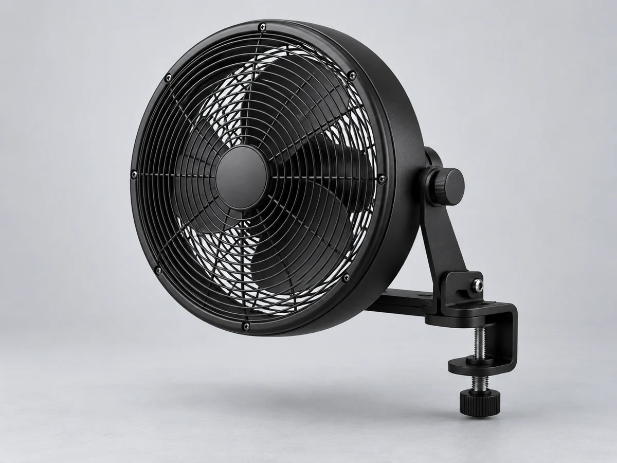 Mini ventilatore con supporto, rappresentazione illustrativa